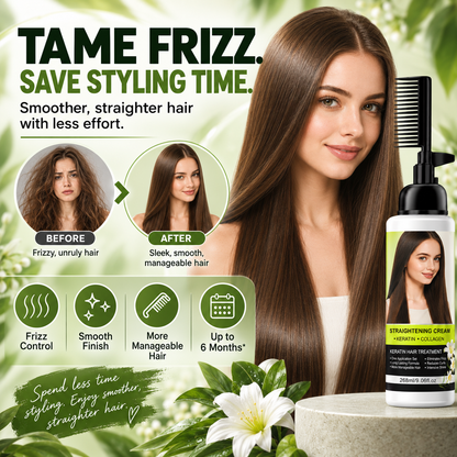 Hair Straightening Cream with Comb Applicator