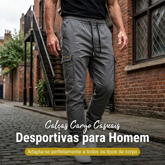 ⏳🔥50% DE DESCONTO POR TEMPO LIMITADO! 👖 Calças cargo casuais para homem – Elegantes, confortáveis e ajustáveis ✨